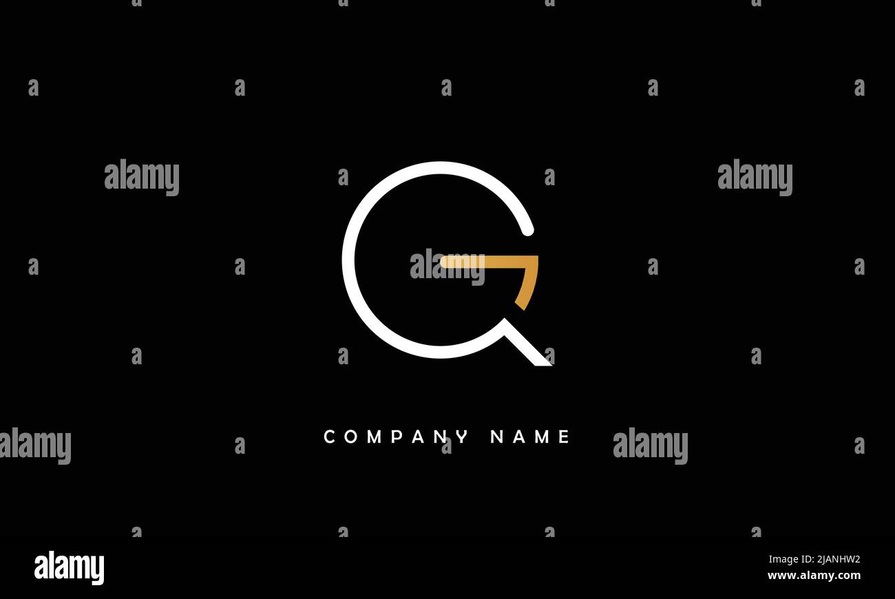 GQ, QG Abstract Letters Logo Monogram Stock Vector