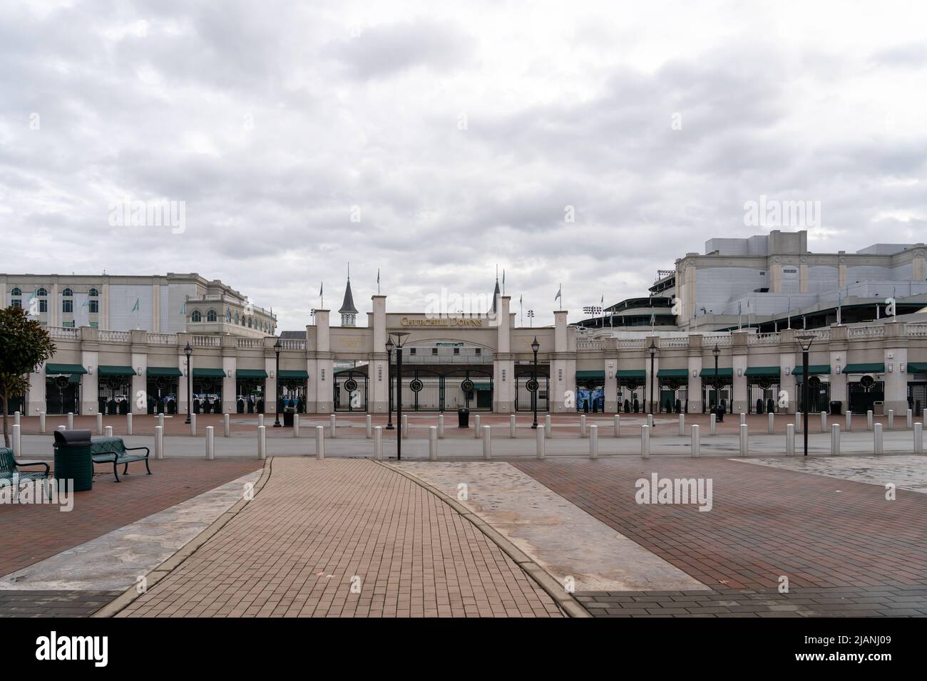Louisville, KY, USA - December 28, 2021: The entrance to Churchill Downs in Louisville, KY, USA. Stock Photo