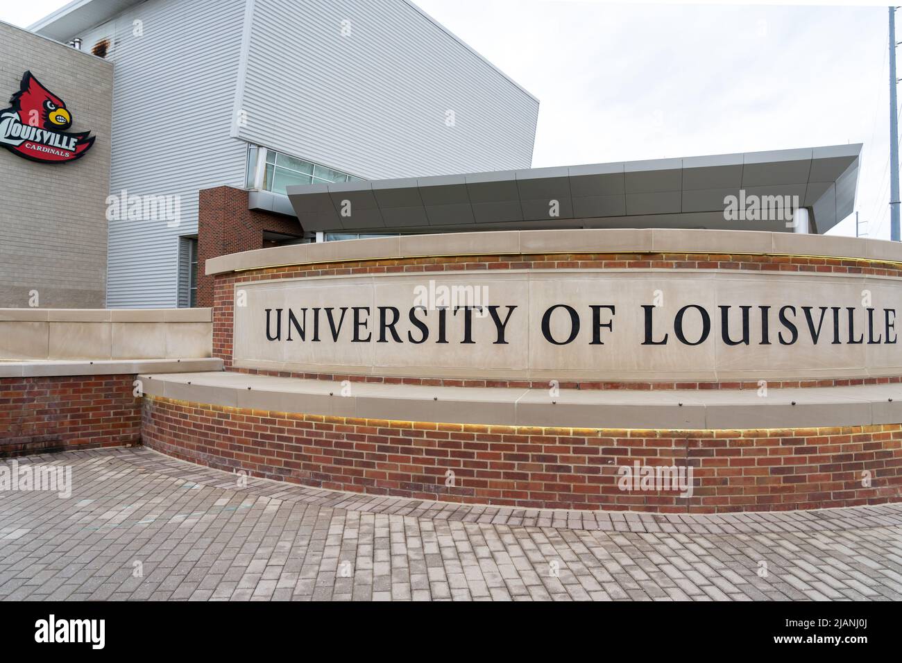 Louisville, KY, USA - December 28, 2021: The University of Louisville sign is shown in Louisville, Kentucky, USA. Stock Photo
