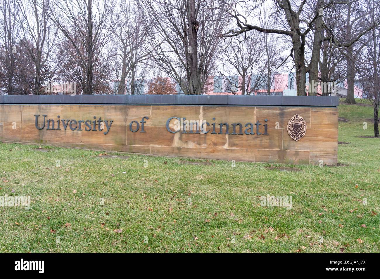 Cincinnati, Ohio, USA - December 28, 2021: University of Cincinnati sign is shown. Stock Photo