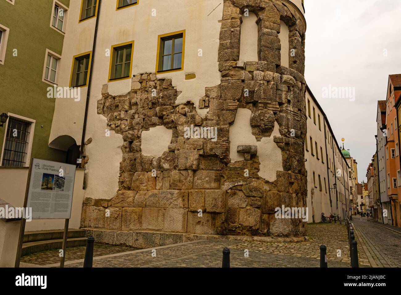 porta praetoria in Regensburg one of two only remaining Roman gates north  of the Alps Stock Photo - Alamy