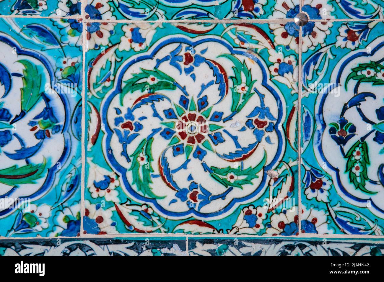 Texture of ceramic tiles in oriental East style. Turkish ceramic tiles ...