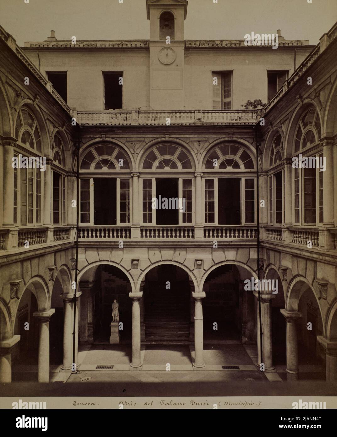 GENOA Palace town hall residence arcaded courtyard unknown Stock Photo