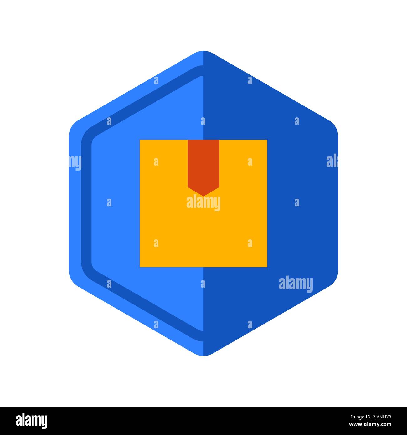 Box Delivery Hexagonal Icon Stock Vector