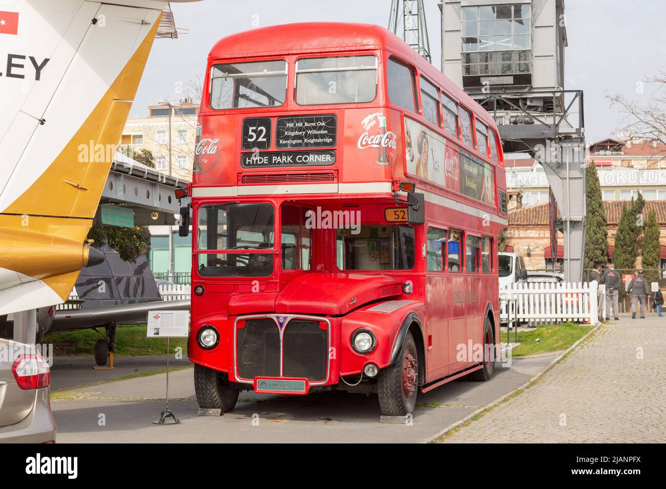 Istanbul, Turkey, 23 March 2019: Classic double decker bus in Rahmi M. Koc Industrial Museum. Traditional red bus Routemaster has become a famous Stock Photo