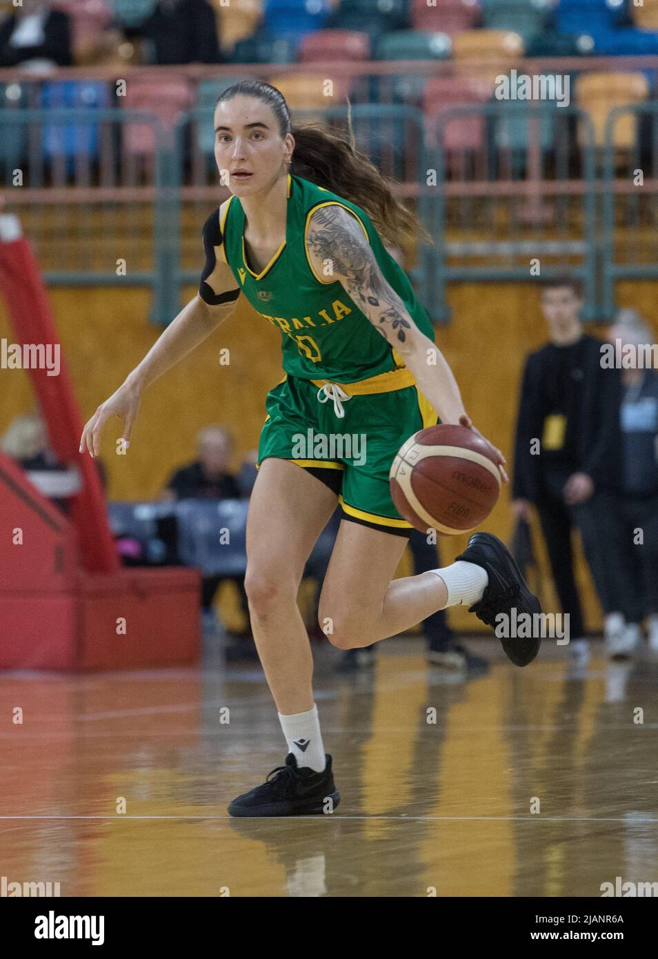 Newcastle, Australia. 31st May, 2022. Anneli Maley of Australia Women's Basketball Team seen in action during Game 3 of the Friendly International Women Series match between Australia Women's Basketball Team against the Japan Women's Basketball Team at The Newcastle Entertainment Centre. Final score; Australia 67:69 Japan. Credit: SOPA Images Limited/Alamy Live News Stock Photo