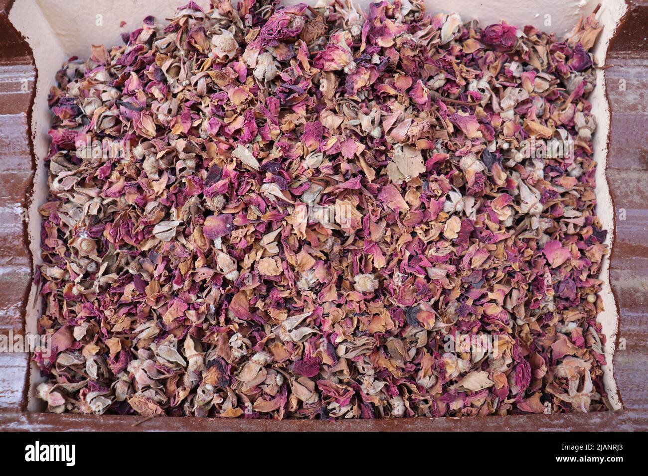 dried rose petals from spicy shop in aswan Stock Photo