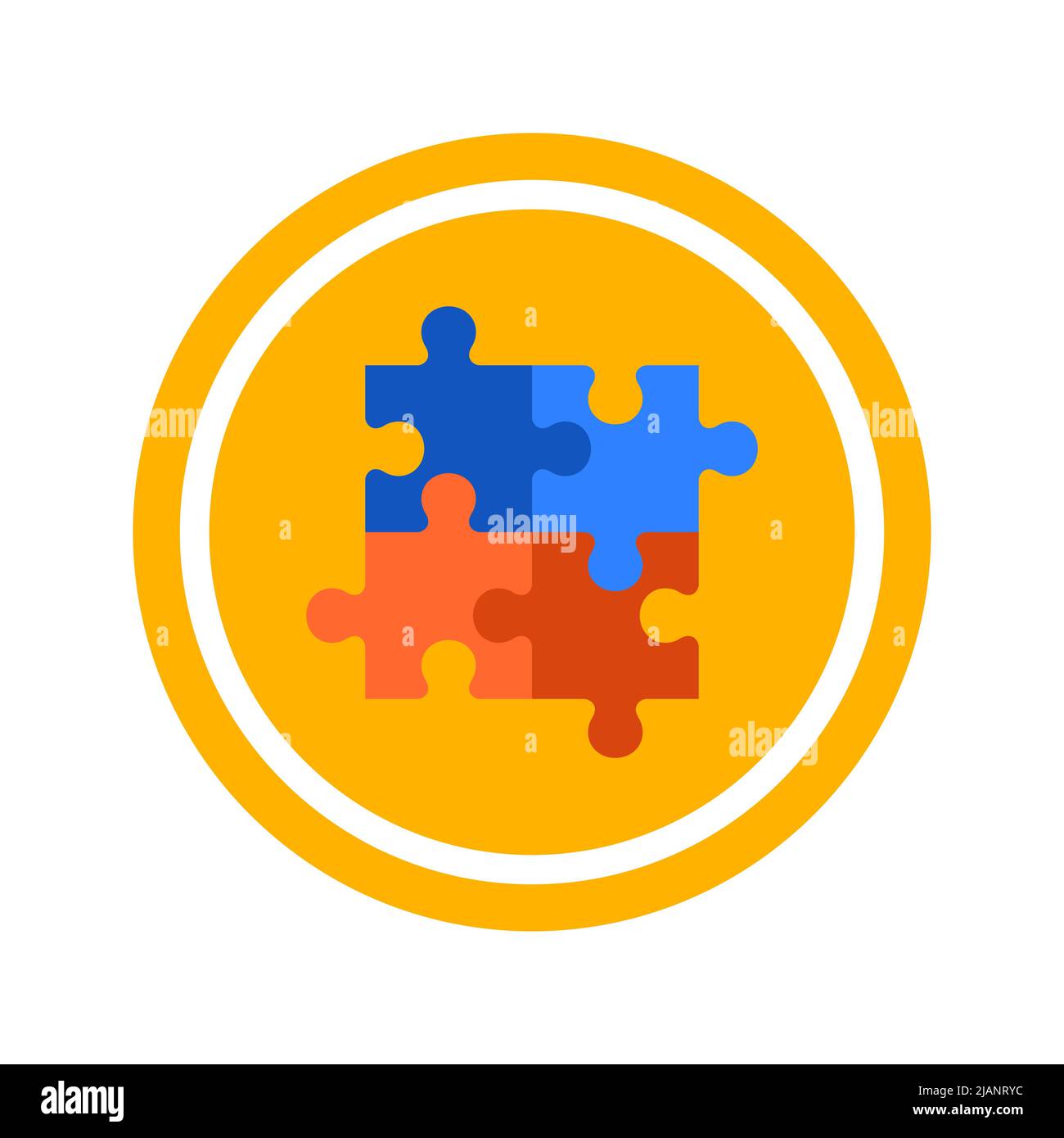 Puzzle Circle Icon Stock Vector