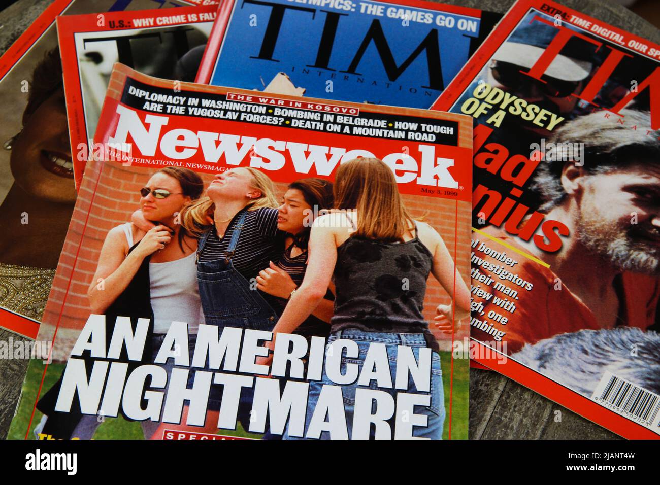 Viersen, Germany - December 28. 2019: Close up of Newsweek magazine cover  with report about the Colorado high school massacre in the nineties Stock  Photo - Alamy