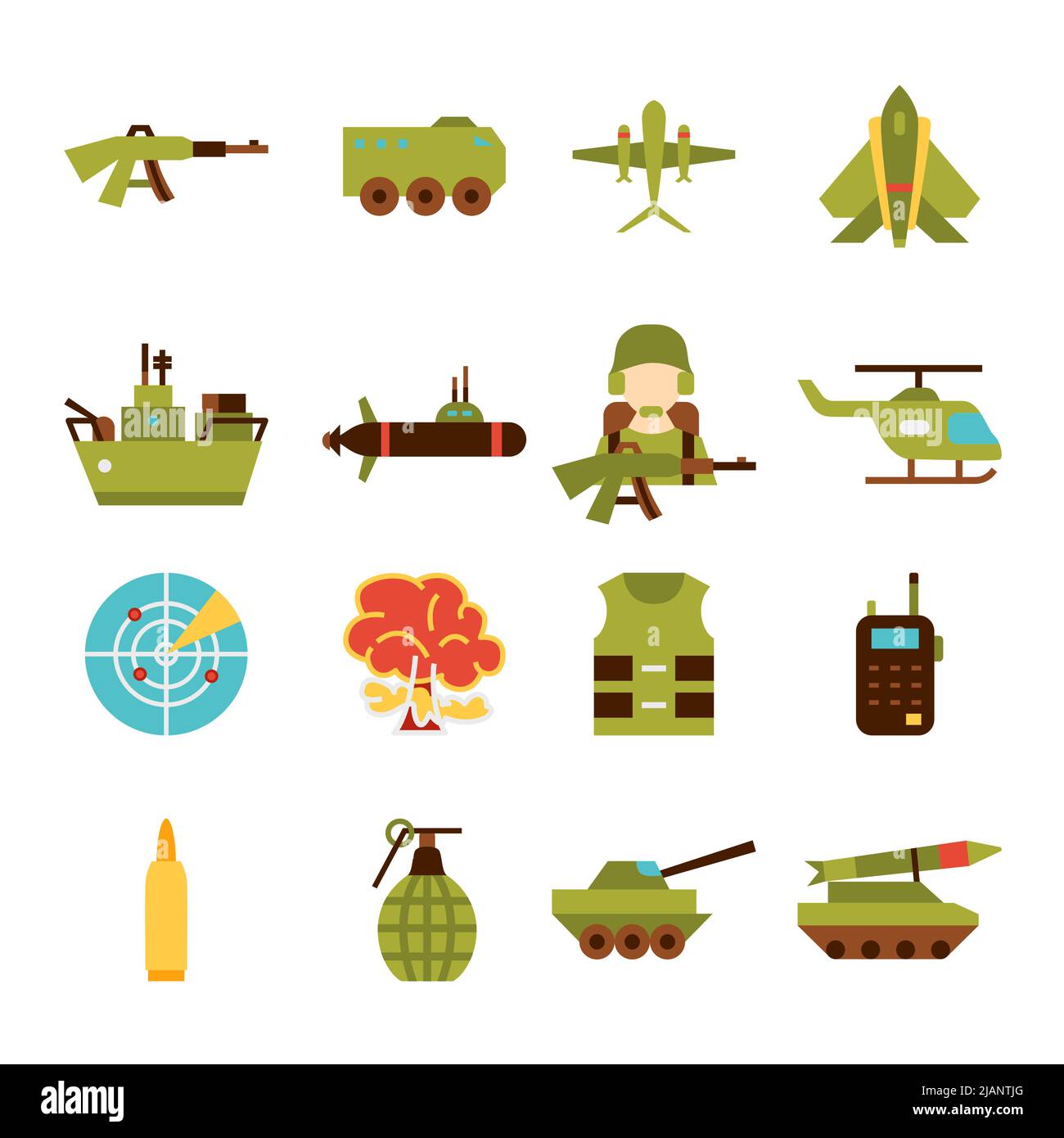 Military Army Objects Stock Vector