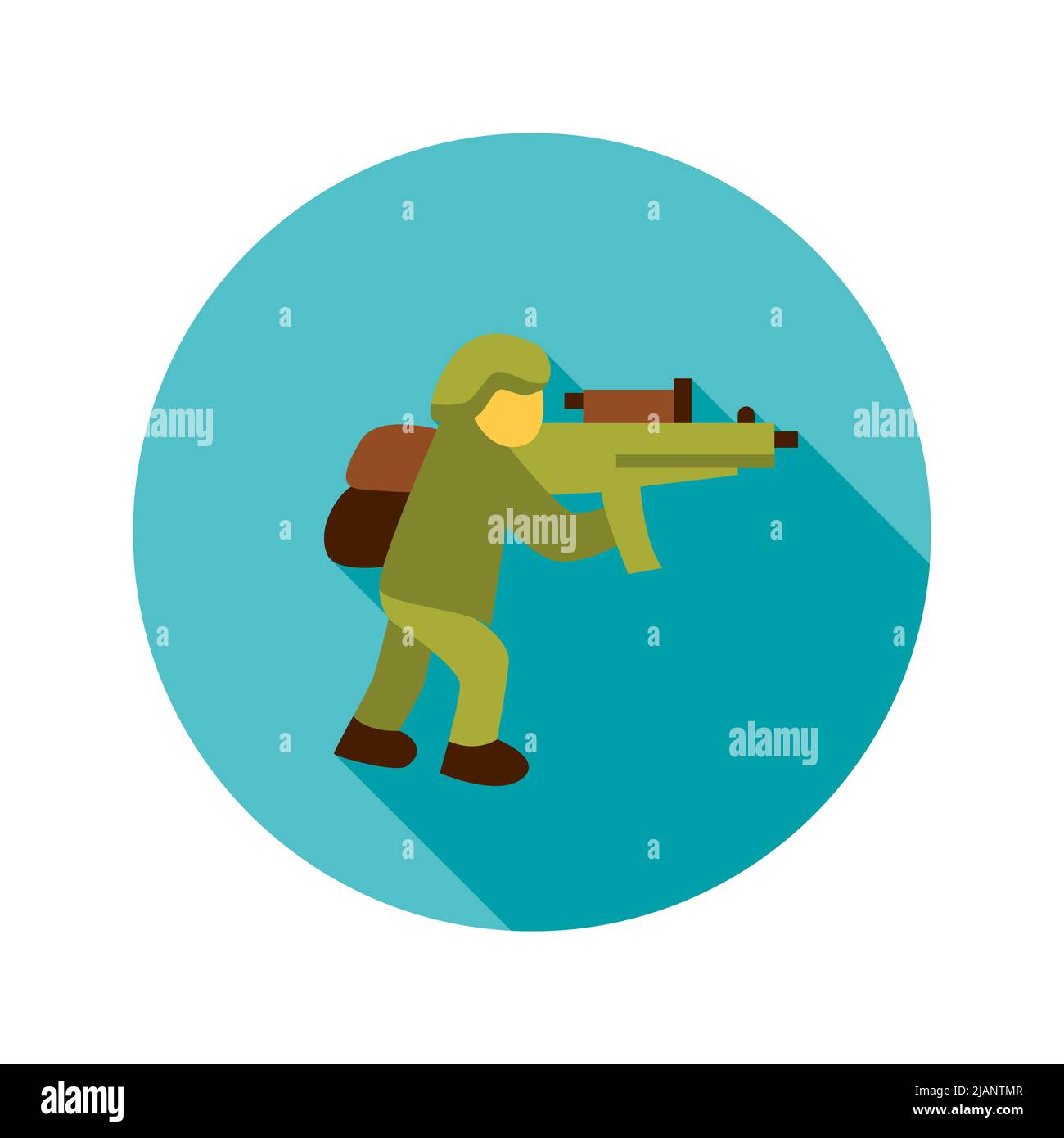 Soldier Circle Icon Stock Vector