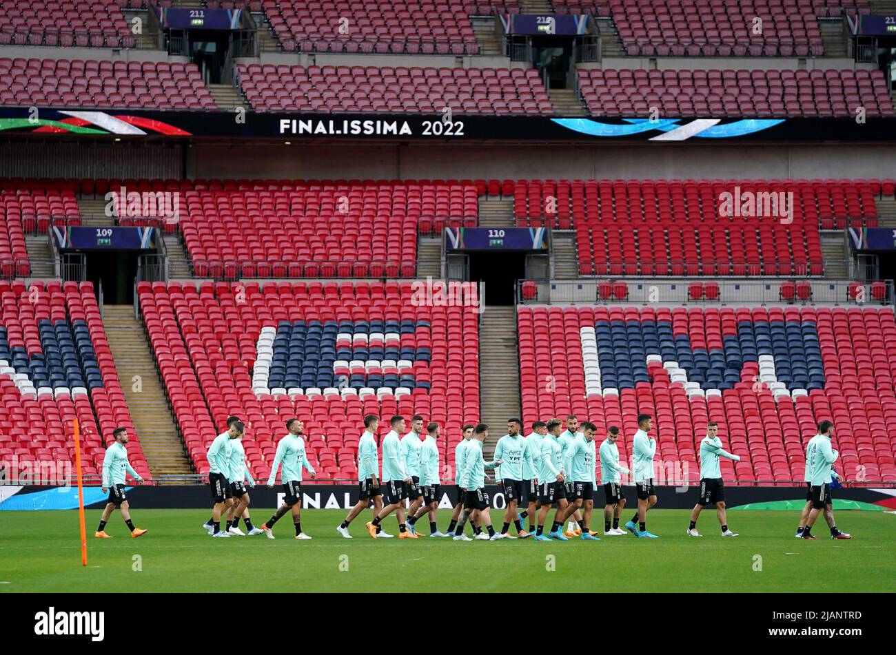 A general view during a training session at Wembley Stadium, London. Picture date: Tuesday May 31, 2022. Stock Photo