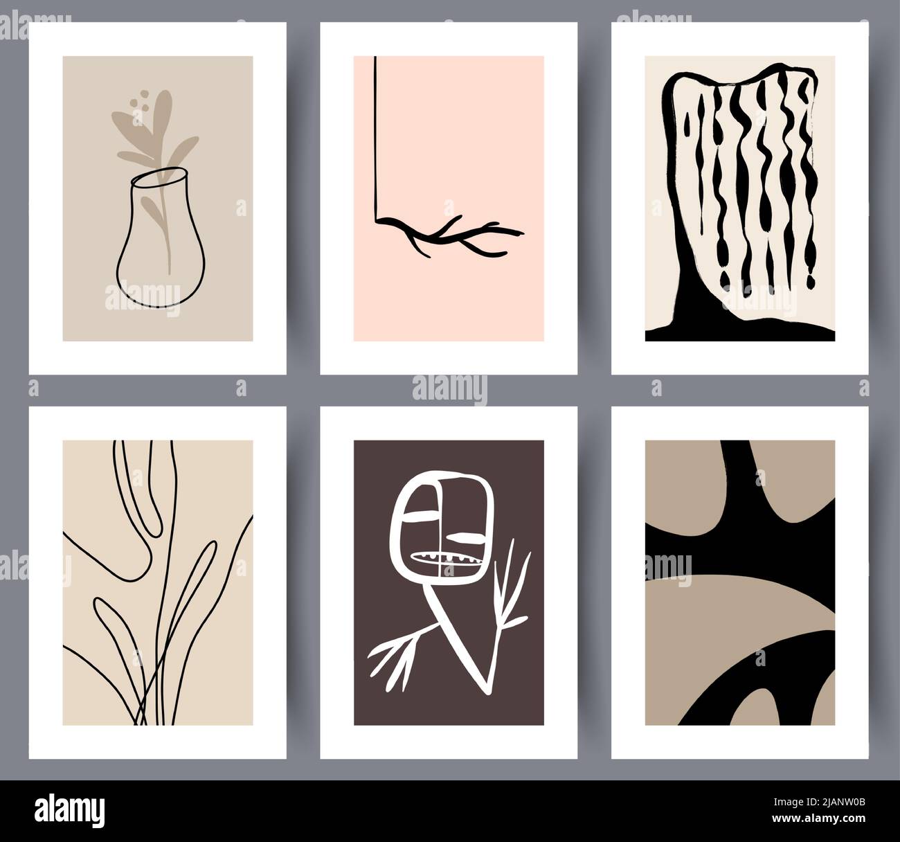 Modern abstract artworks posters set Stock Vector