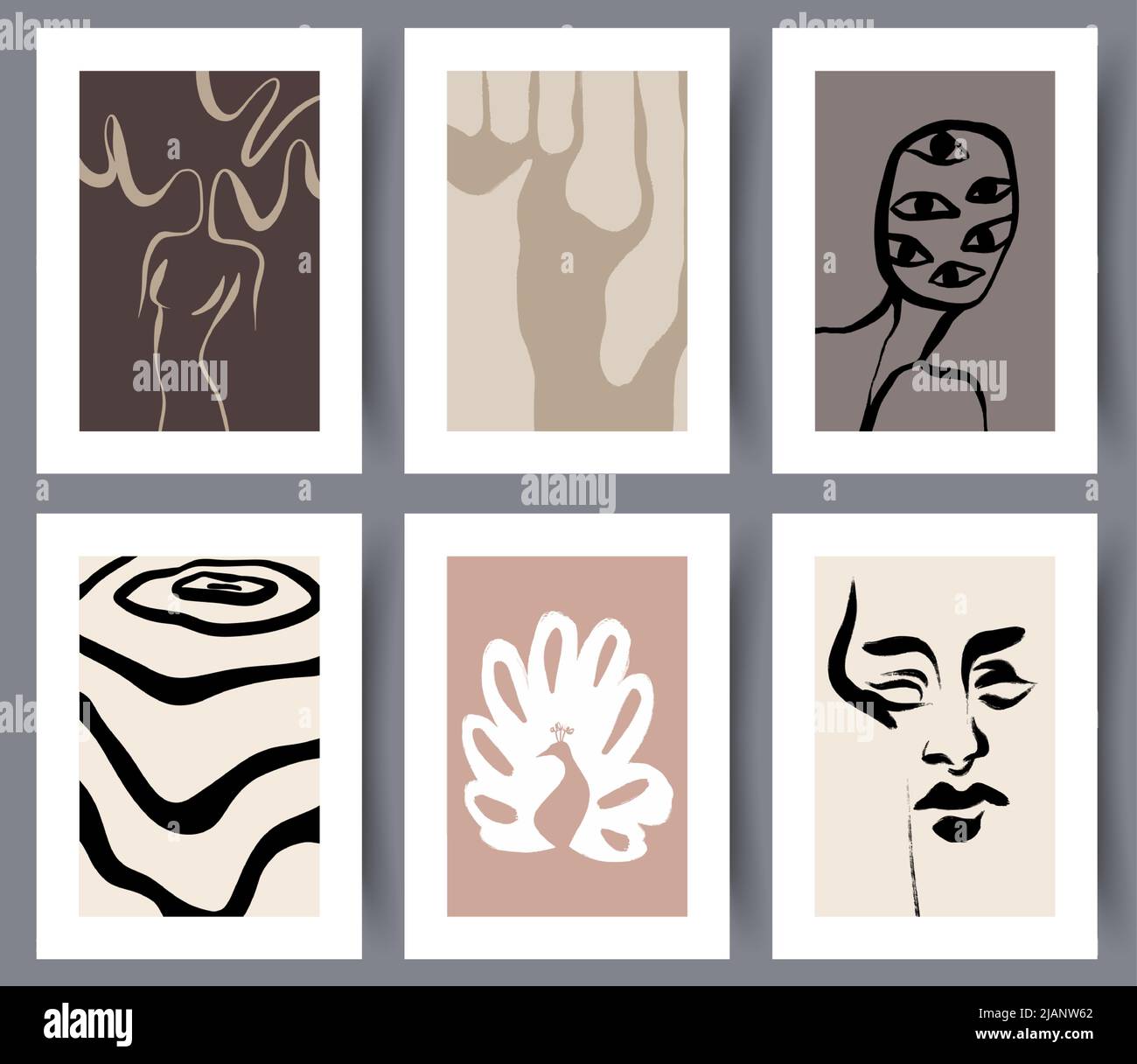 Abstract printable artworks set Stock Vector