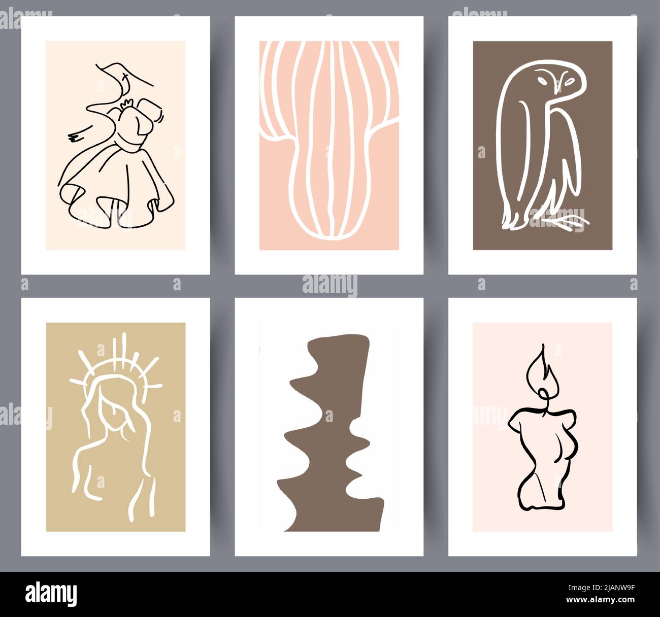 Printable abstract art wall posters set Stock Vector