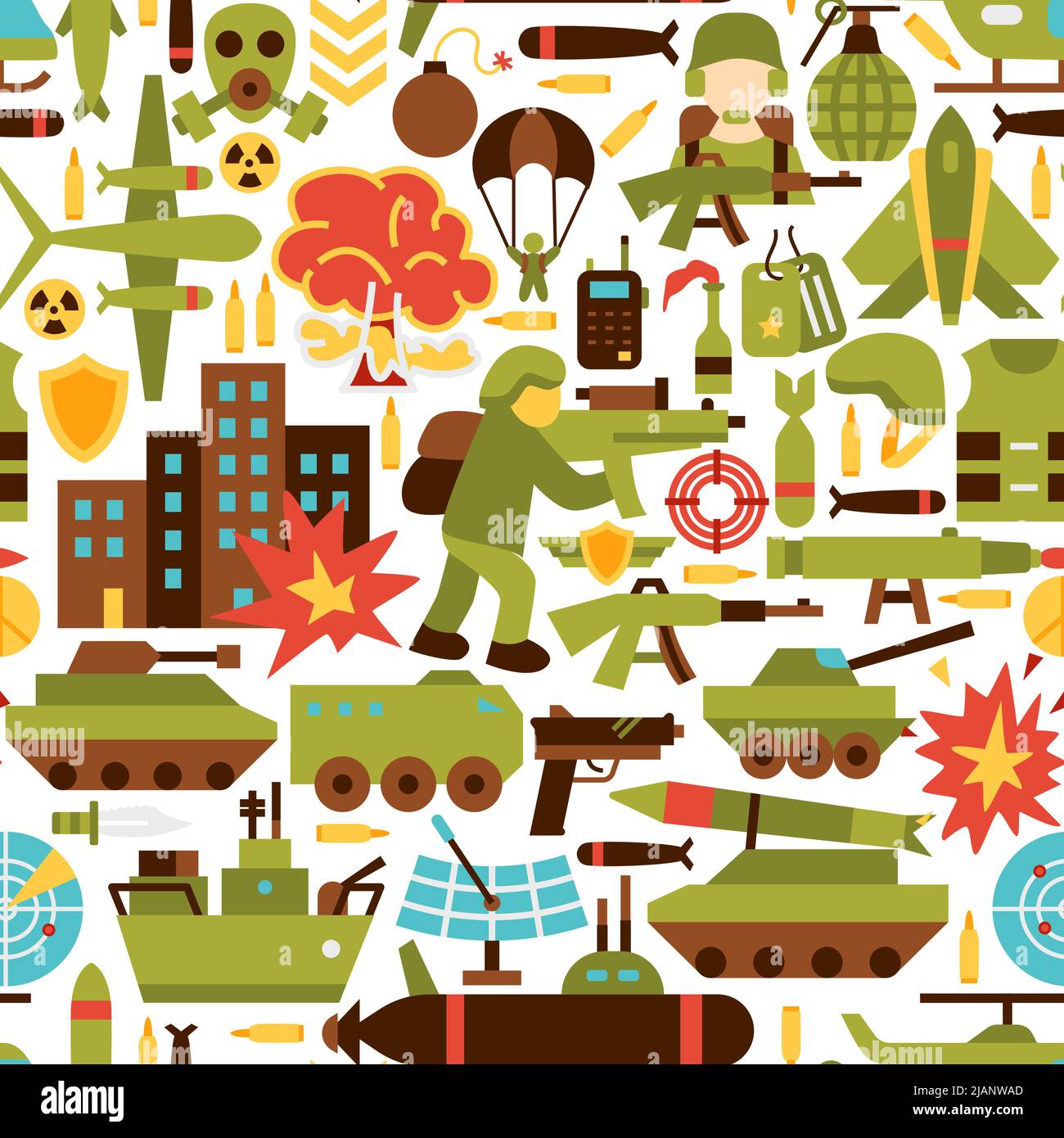 Army Military Seamless Pattern Stock Vector