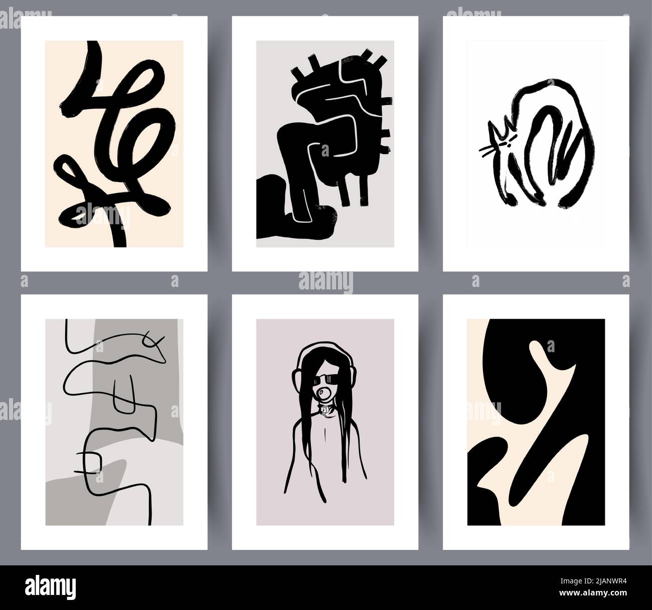 Printable modern abstract artworks for print  Stock Vector