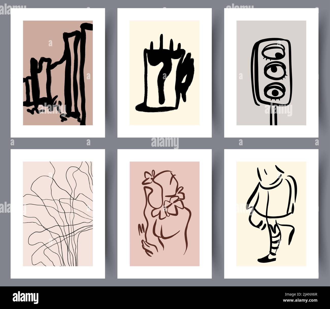 Modern abstract art wall design collection  Stock Vector