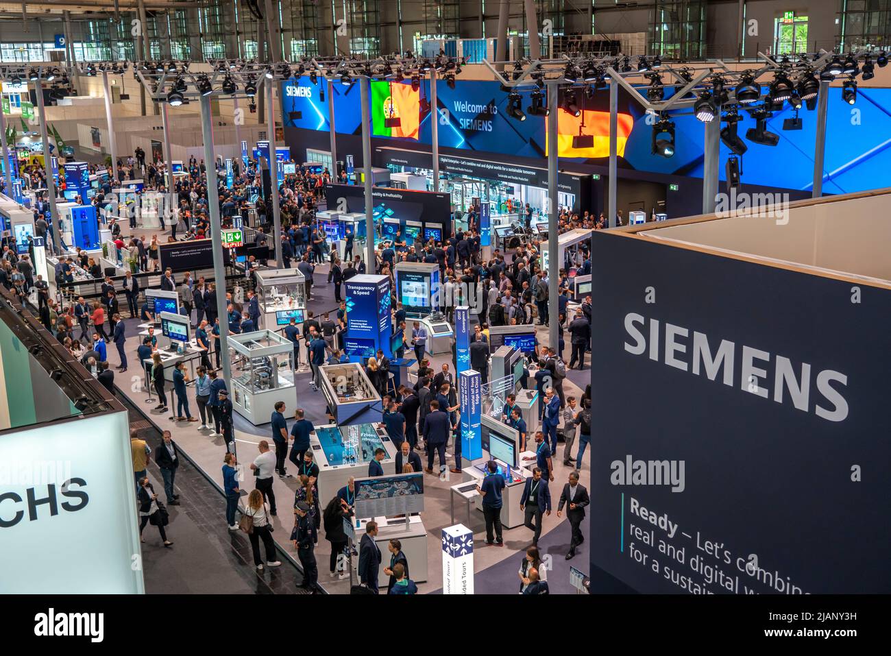 First day at Hannover Messe 2022, industrial fair, after 2 years of