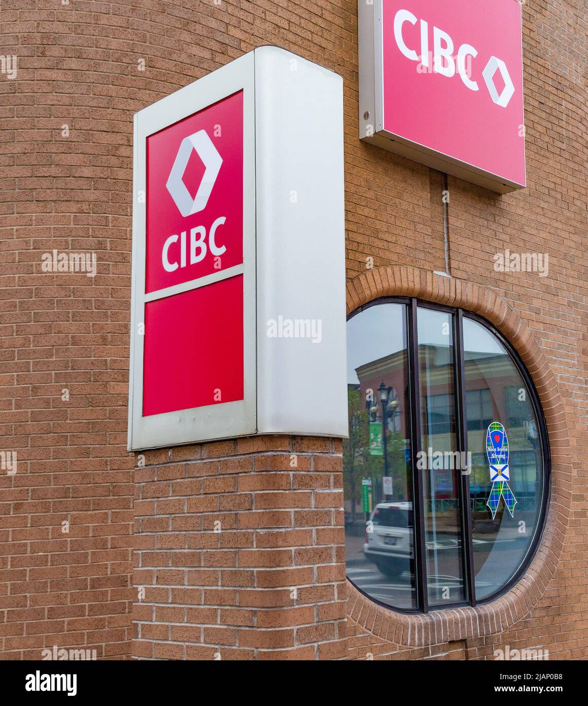 Truro, Canada - May 16, 2022: CIBC banking centre branch. The Canadian Imperial Bank of Commerce or CIBC, is one of Canada's large chartered banks. Stock Photo
