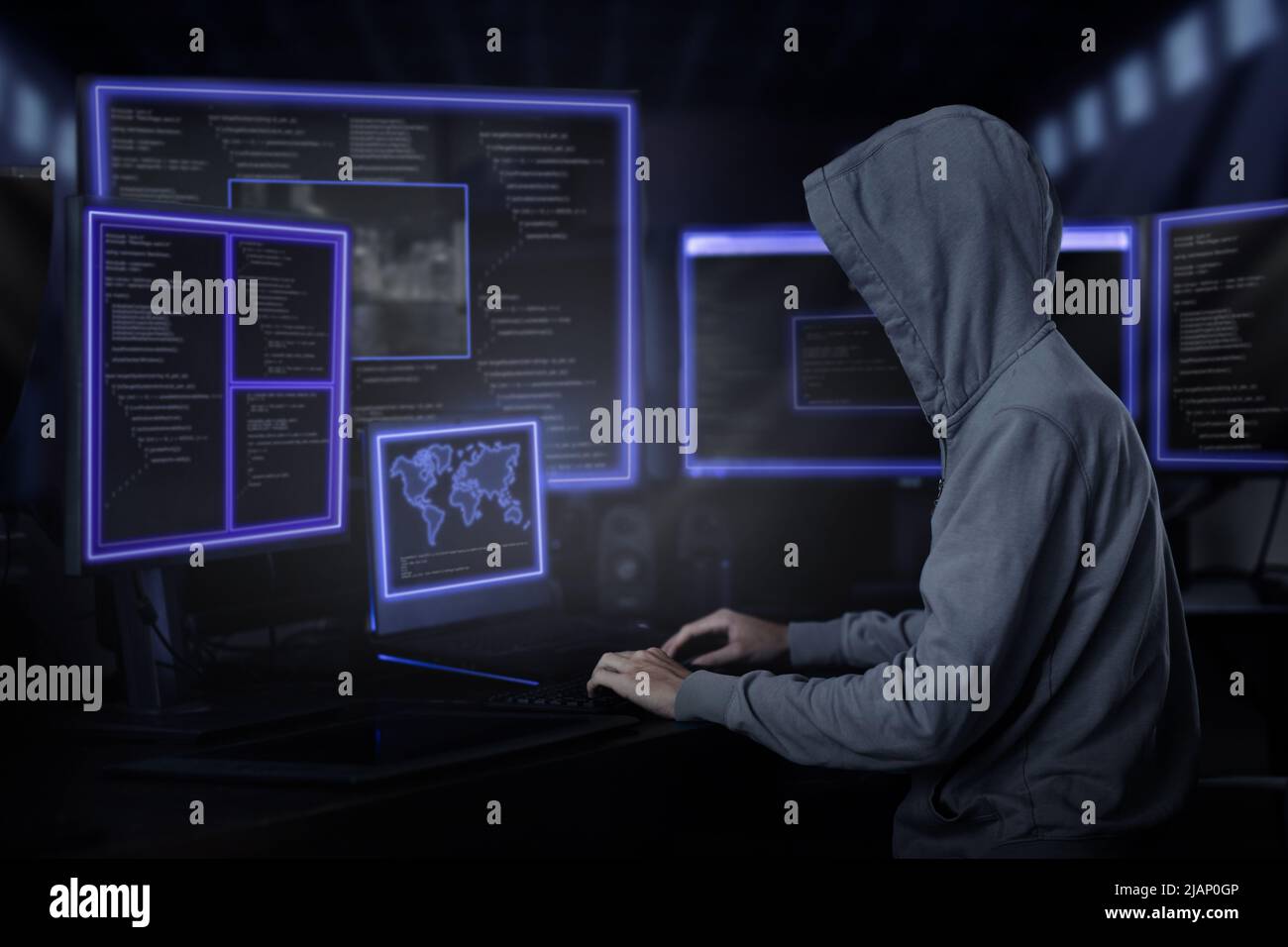 Man anonymous mask hacking binary hi-res stock photography and images ...