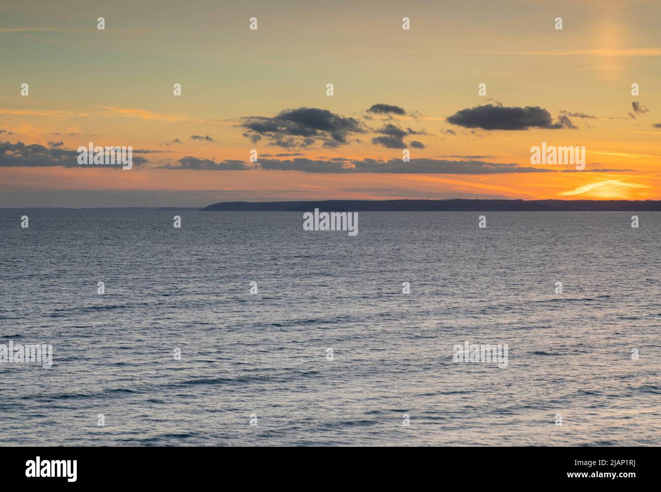 Sunset over Whitsand Bay on the Rme Peninsula Stock Photo