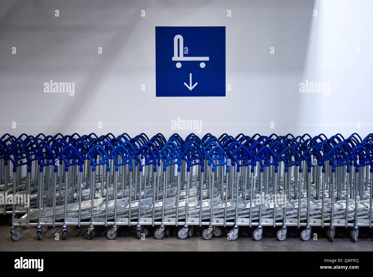 Flatbed carts wait at a pickup point for shoppers at an Ikea furniture  store in Ottawa, on Tuesday, May 31, 2022. THE CANADIAN PRESS/Justin Tang  Stock Photo - Alamy