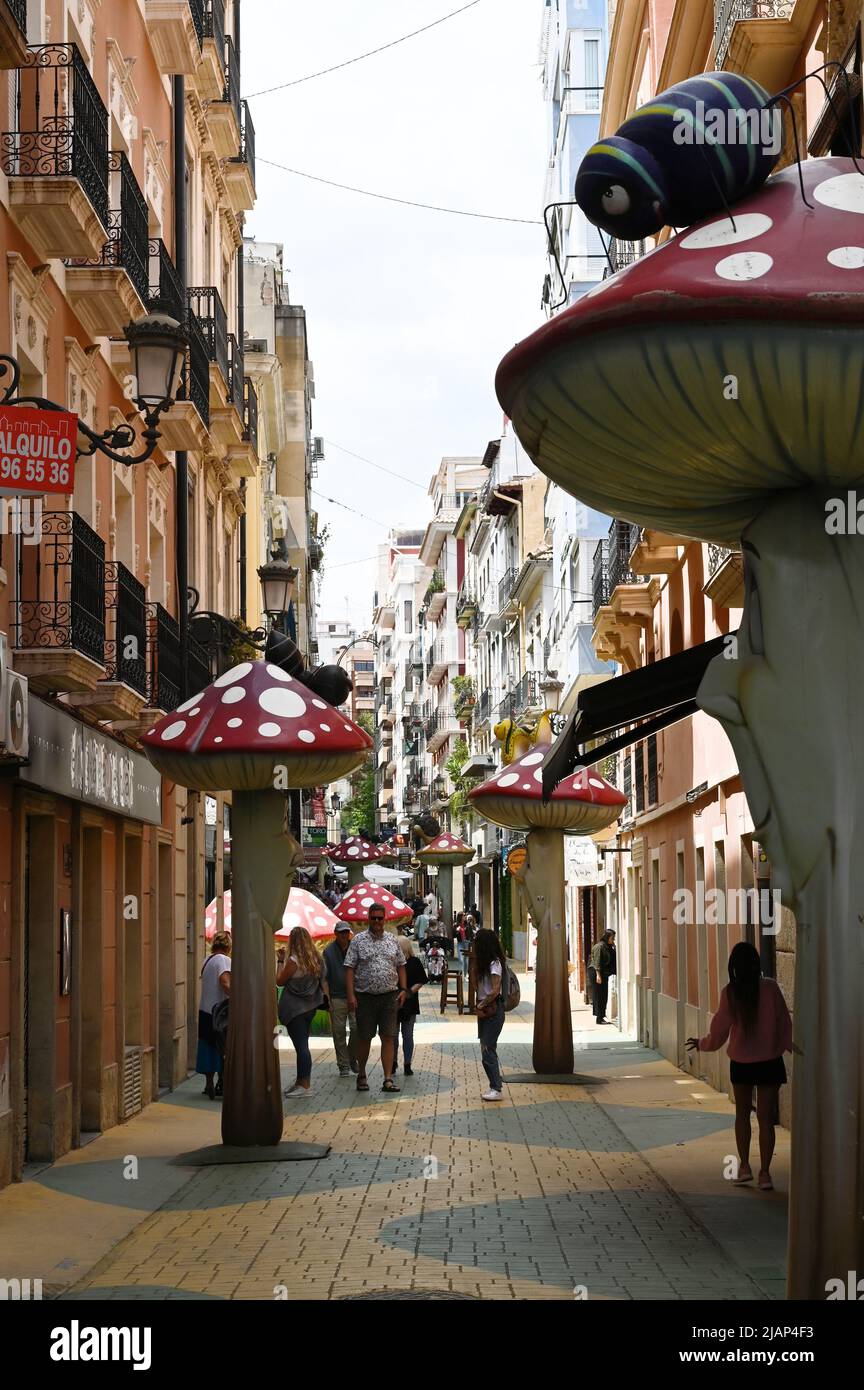 Street in Alicante, Costa Blanca, Spain Stock Photo