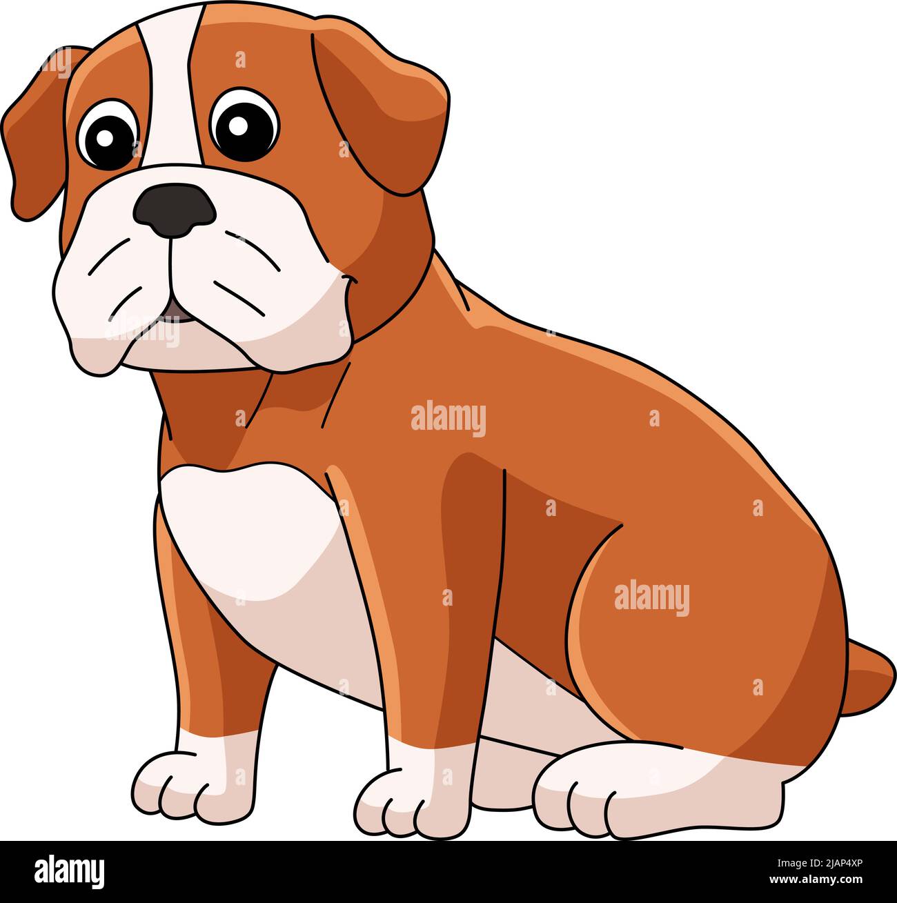 Bulldog Dog Cartoon Colored Clipart Illustration Stock Vector