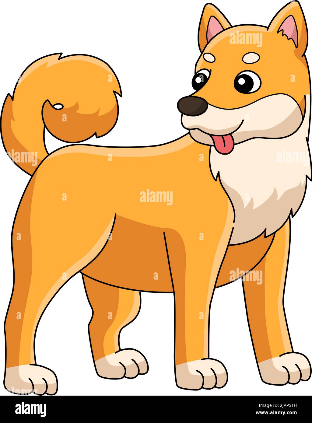 Shiba Inu Dog Cartoon Colored Clipart Illustration Stock Vector Image ...