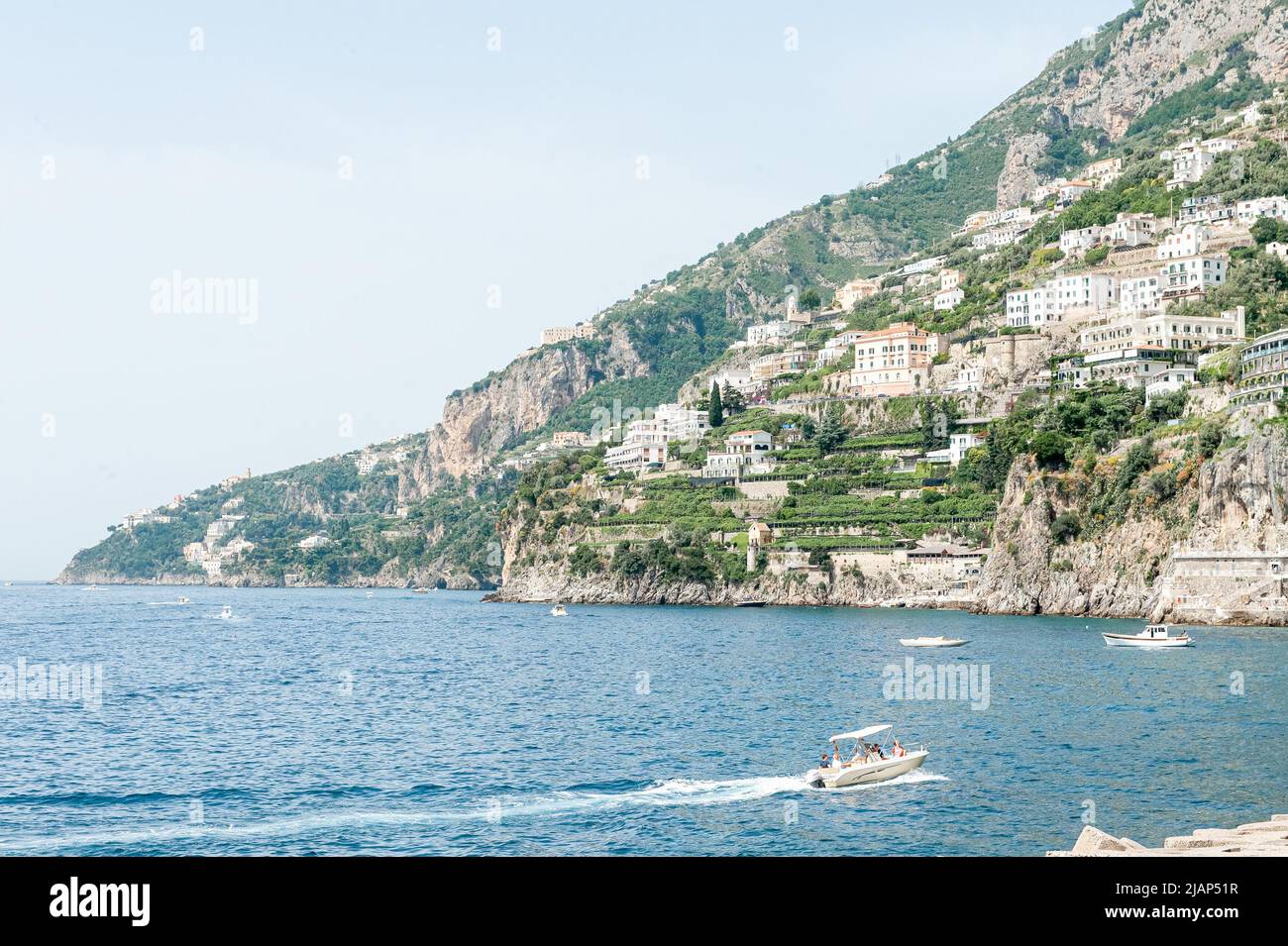 The town of Amalfi (Italy) is preparing for the 66th historic Regata involving the four maritime republics: Amalfi, Genoa, Venice, Ragusa and Pisa. Stock Photo