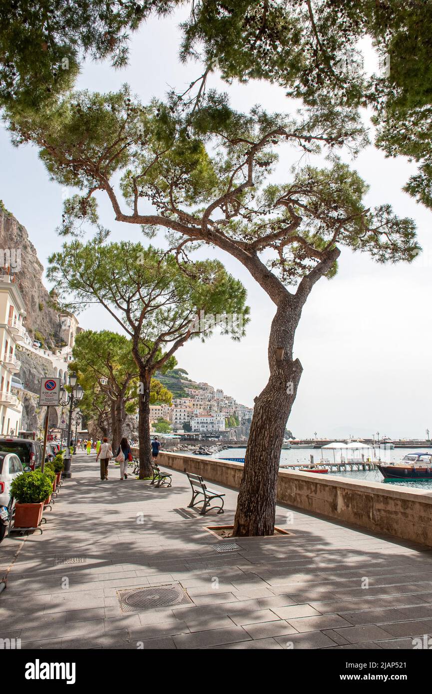 The town of Amalfi (Italy) is preparing for the 66th historic Regata involving the four maritime republics: Amalfi, Genoa, Venice, Ragusa and Pisa. Stock Photo