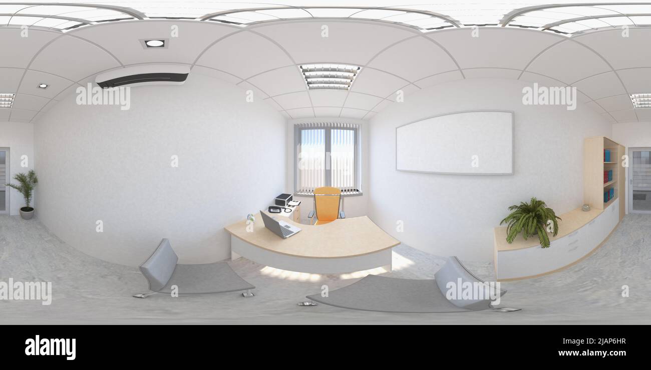 interior visualization, spherical panorama, 3D illustration Stock Photo ...