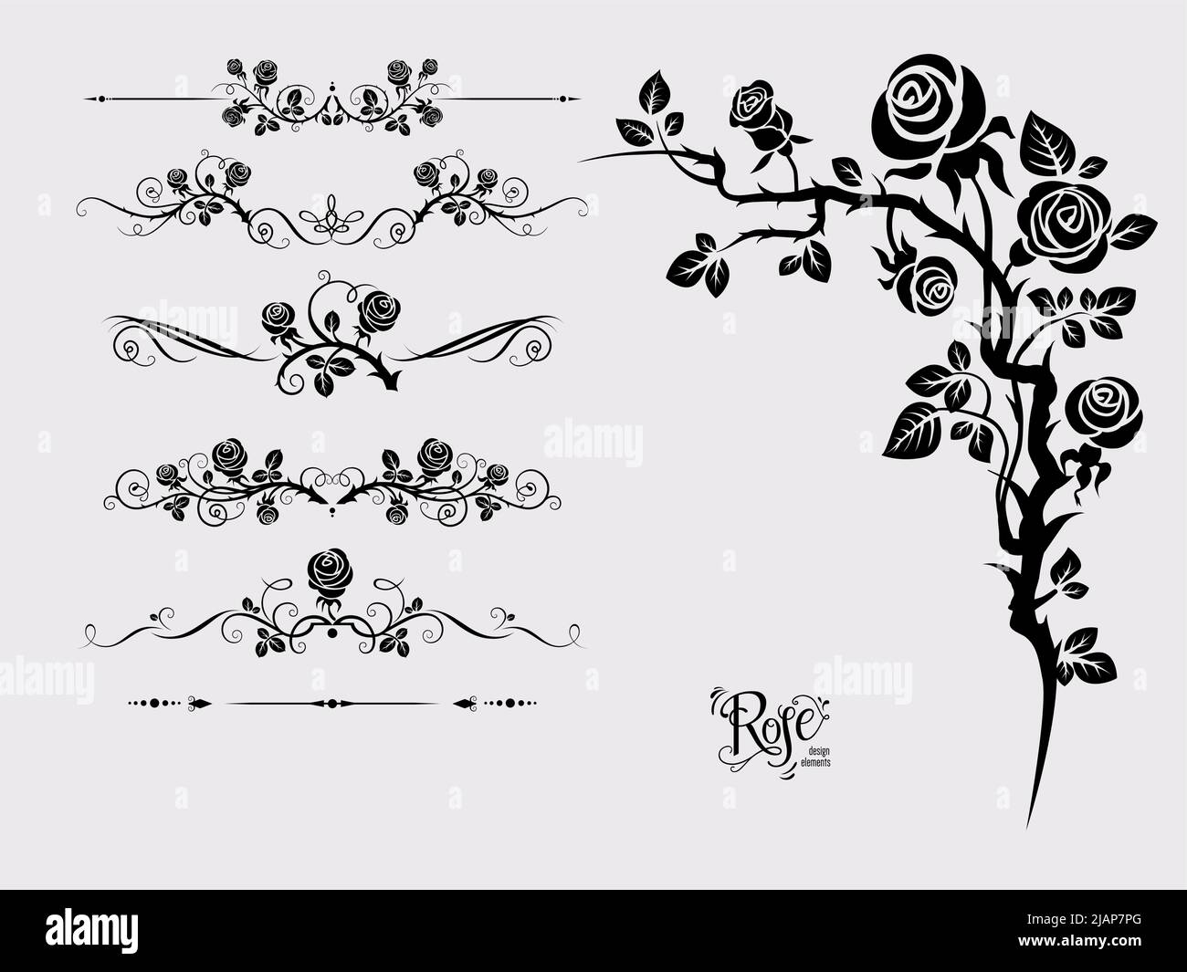 Decorative vintage floral elements Stock Vector Image & Art - Alamy