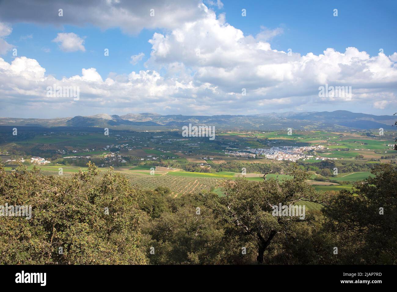 View over the small town of Arriate, in Andalusia Spain Stock Photo