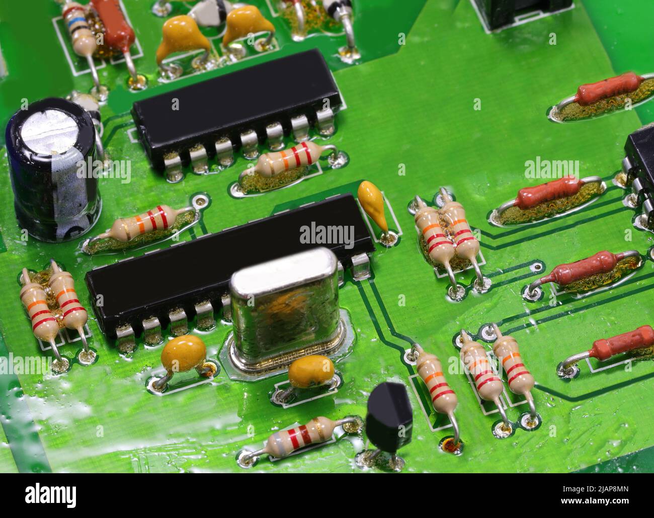 electronic circuit with many devices electronic components such as