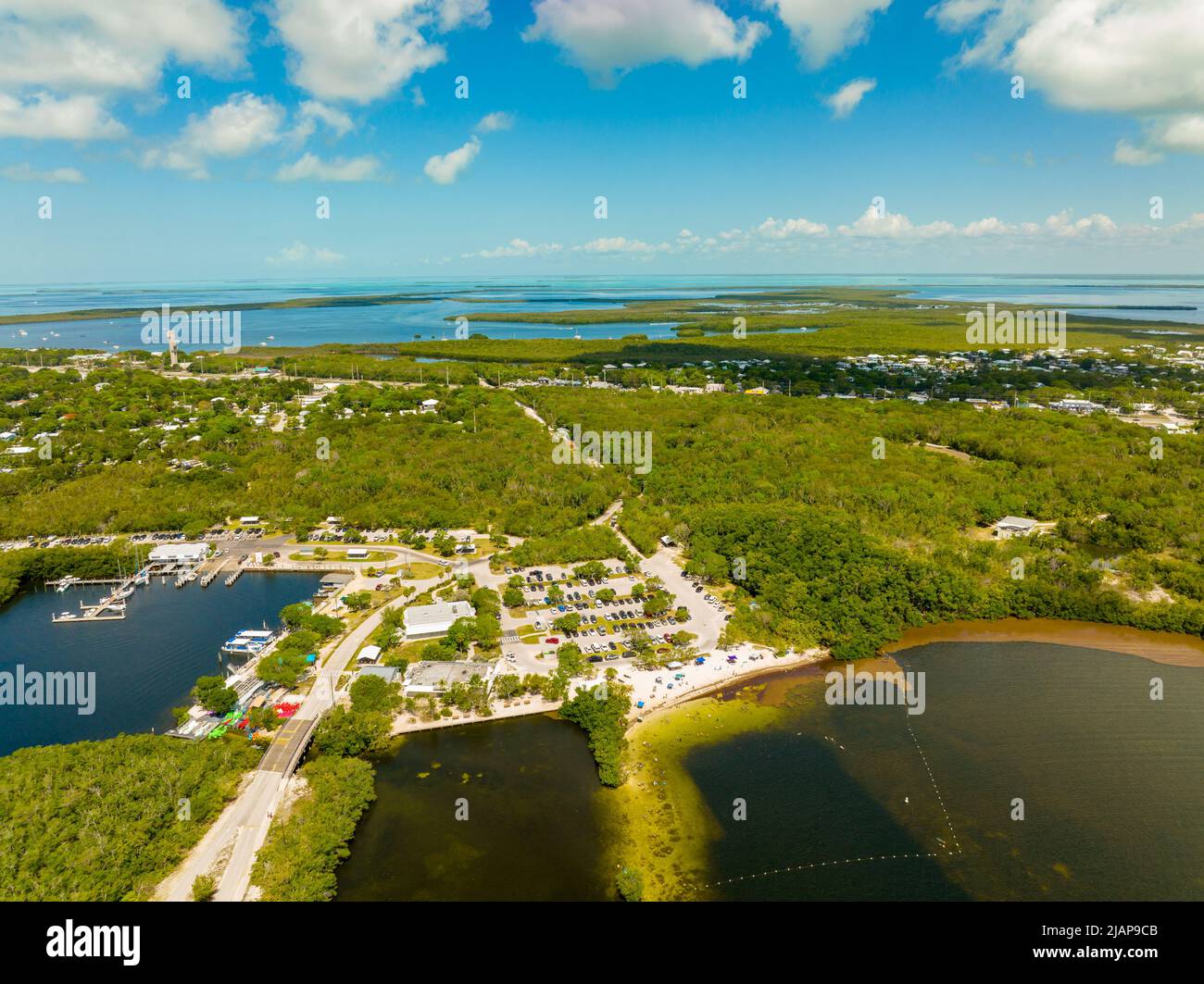 Aerial photo of John Pennekamp Coral Reef State Park Key Largo FL Stock