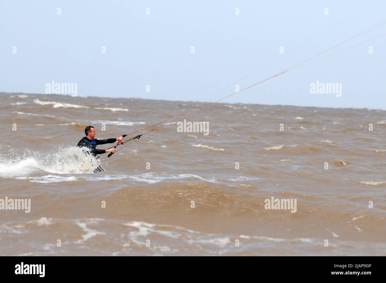 Wind-surfers at Weston-Super-Mare. Stock Photo