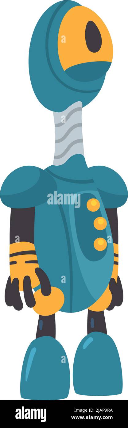 flat blue robot illustration Stock Vector Image & Art - Alamy