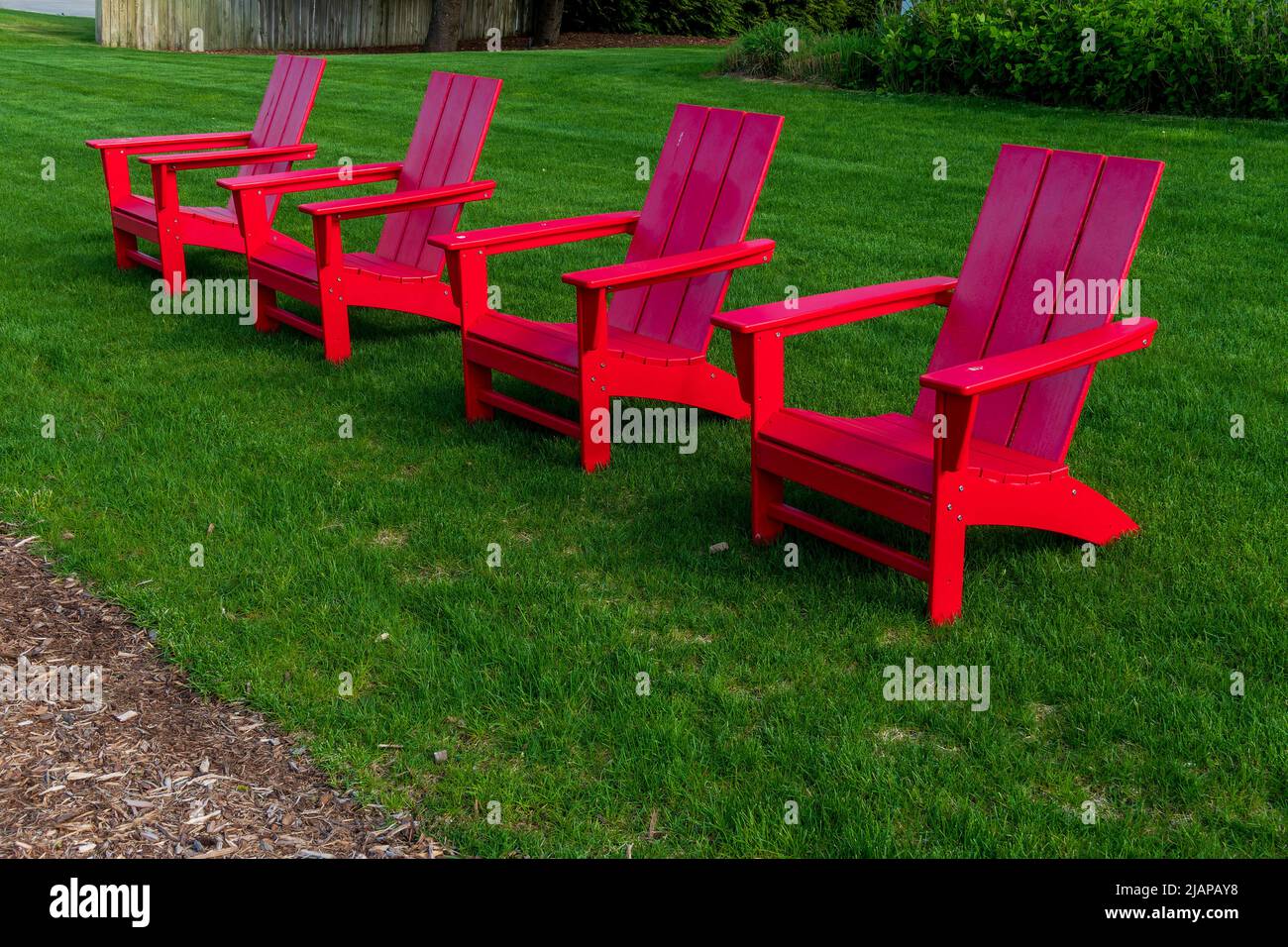 Adirondack chair on beach grass hires stock photography and images Alamy