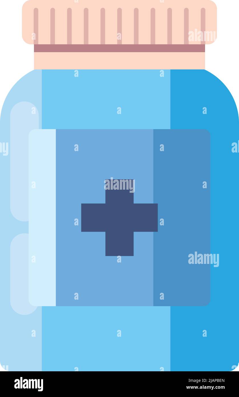 flat blue medicine bottle Stock Vector Image & Art - Alamy
