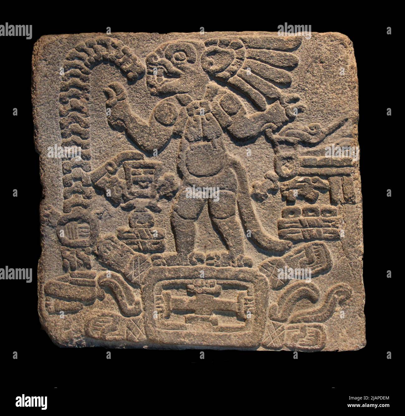 Zapotec Carved Stone Relief. Oaxaca Gallery, INAH, National Museum of
