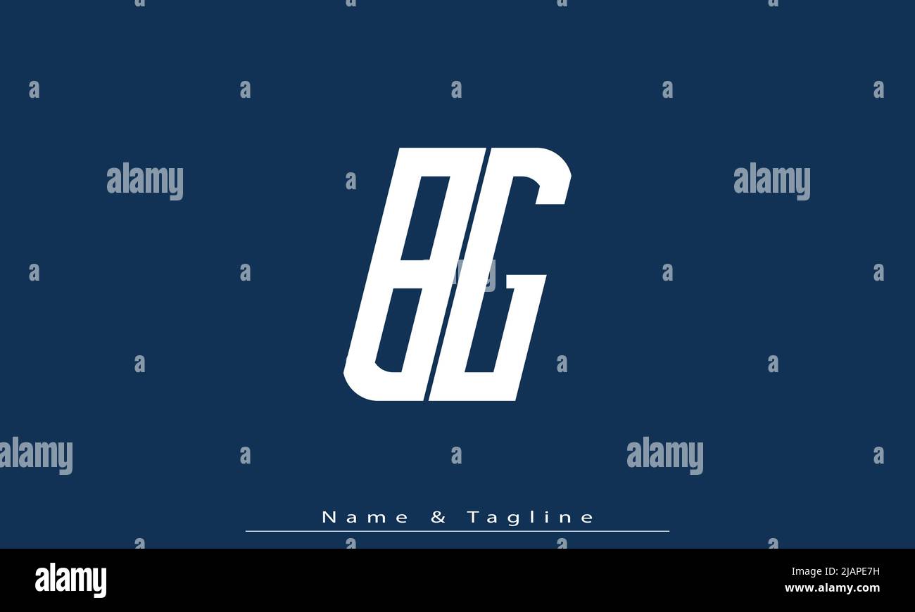 Alphabet letters Initials Monogram logo BG, GB Stock Vector