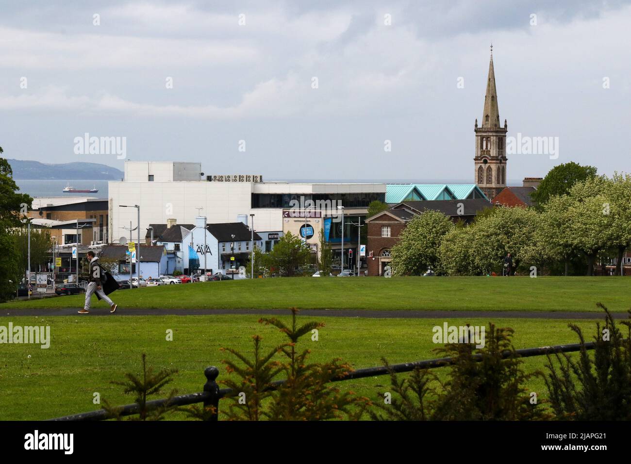 View over the town of Bangor and Belfast Lough from the grounds of