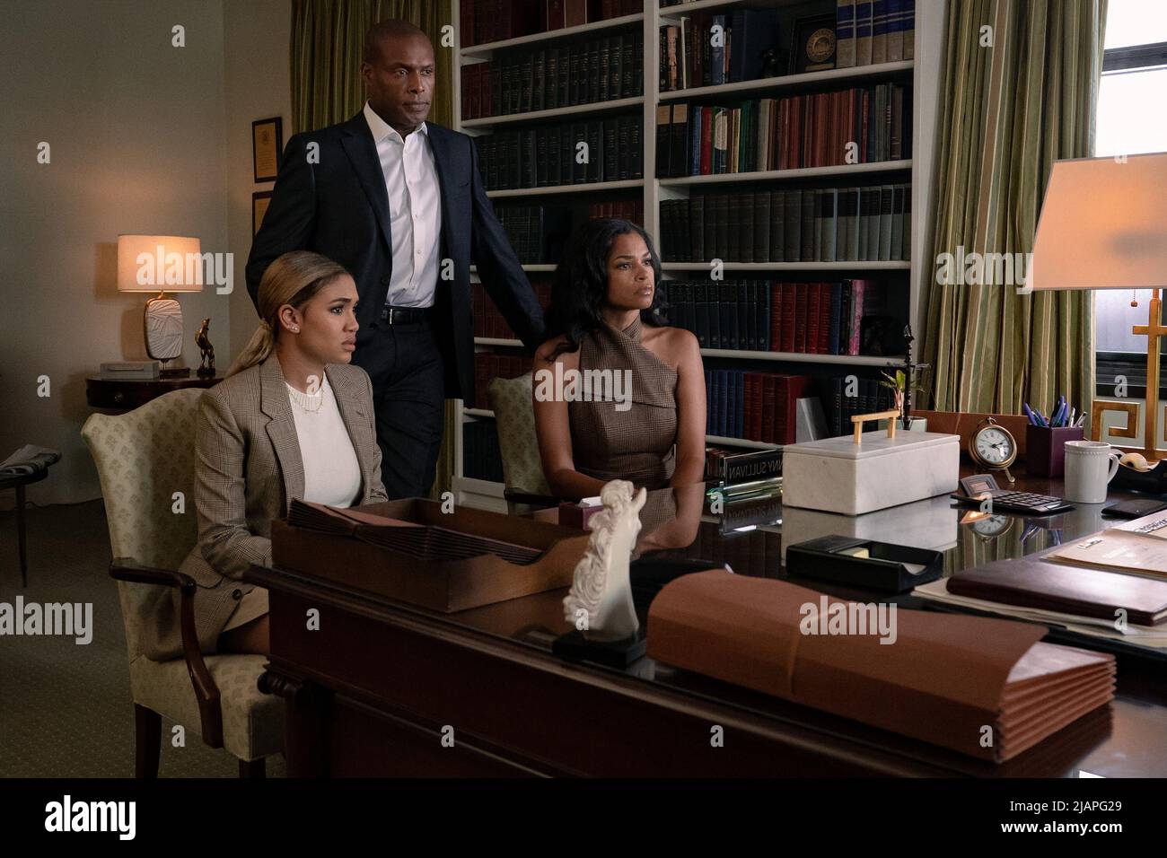 POWER BOOK II: GHOST, from left: Paige Hurd, Benton Greene (standing
