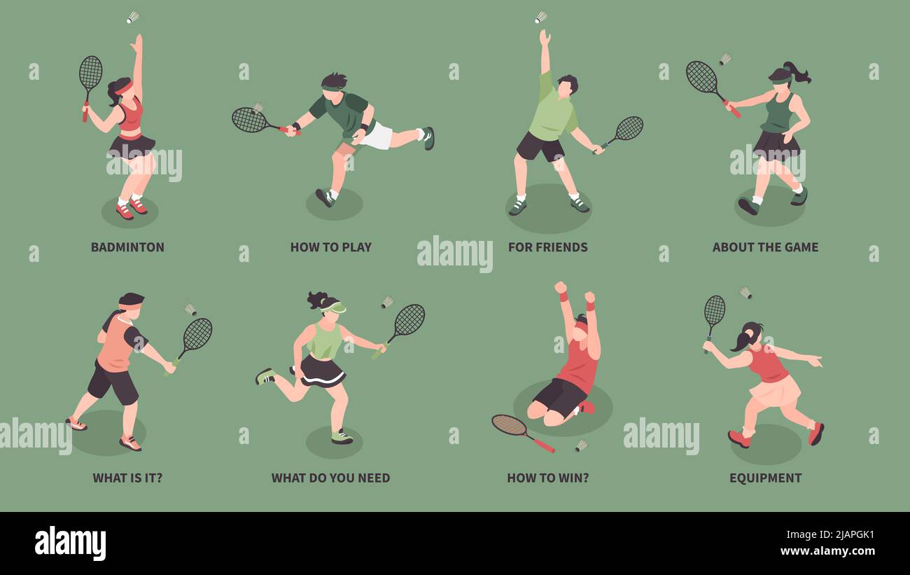 Isometric badminton set of isolated compositions with characters of ...