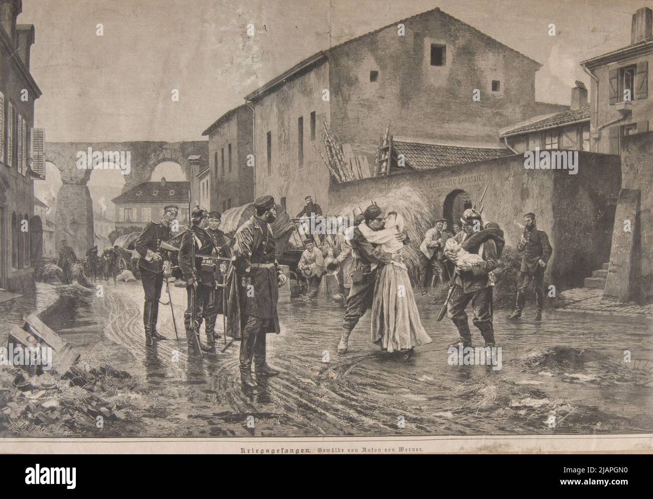 Episode from the French Prussian war 1870 71 according to the painting of Anton von Werner. A clip from a German magazine. Bong, Richard (1853 1935), Sommer, P. (N.N.), Werner, Anton von (1843 1915) Stock Photo