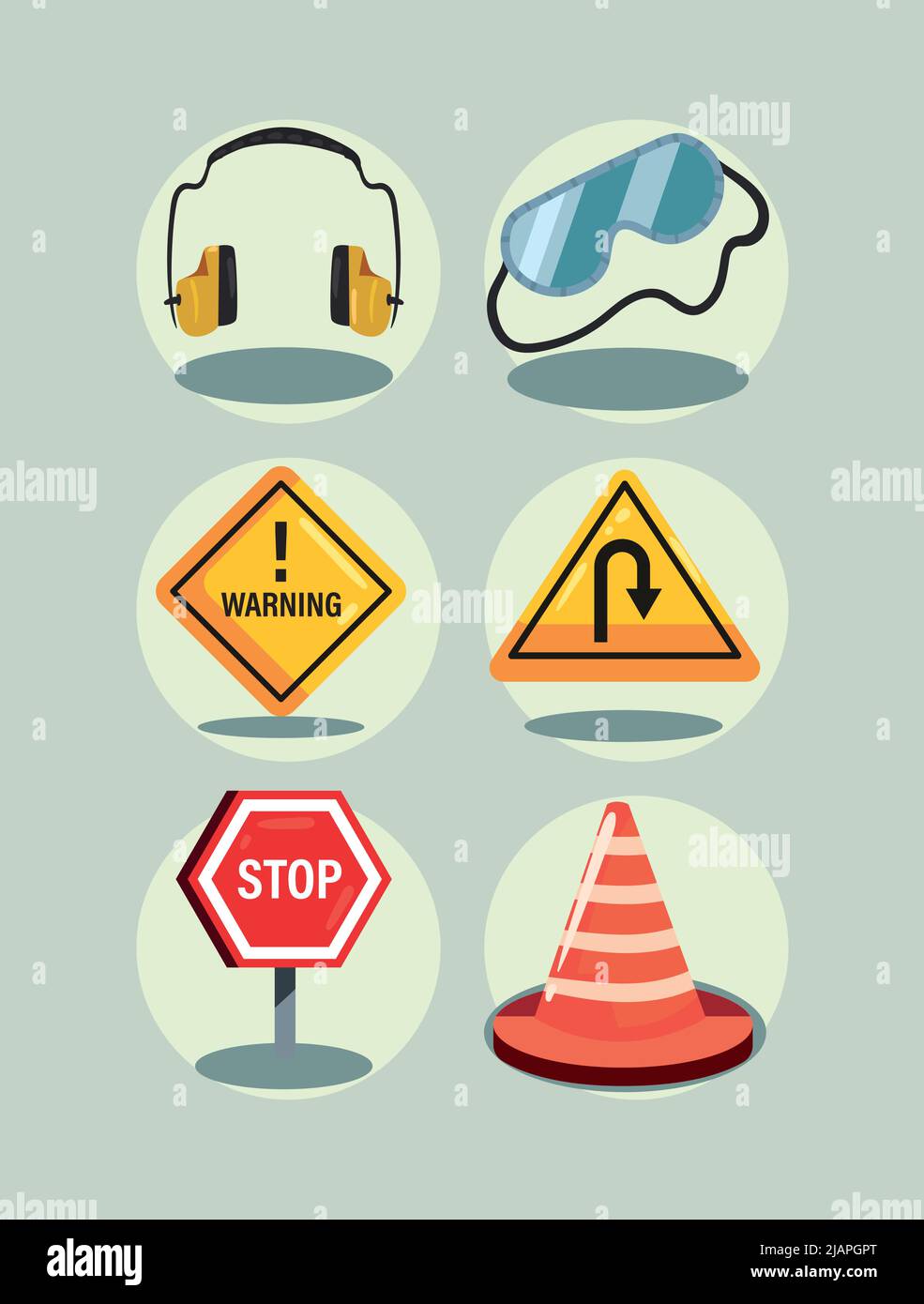 six flat safety icons Stock Vector Image & Art Alamy