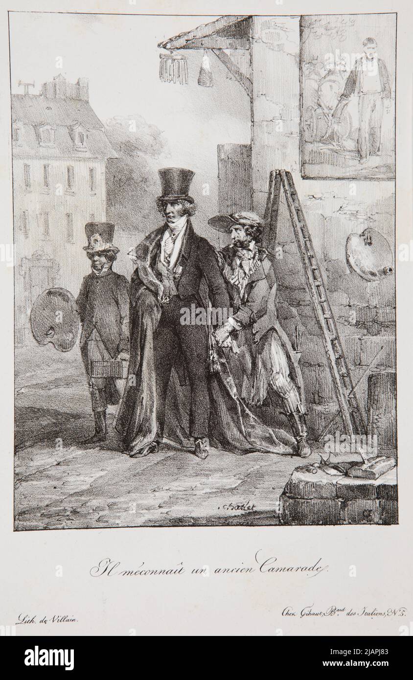 Lithographie Ancienne Gihaut Charlet – Scène Humour XIXème – Bon État