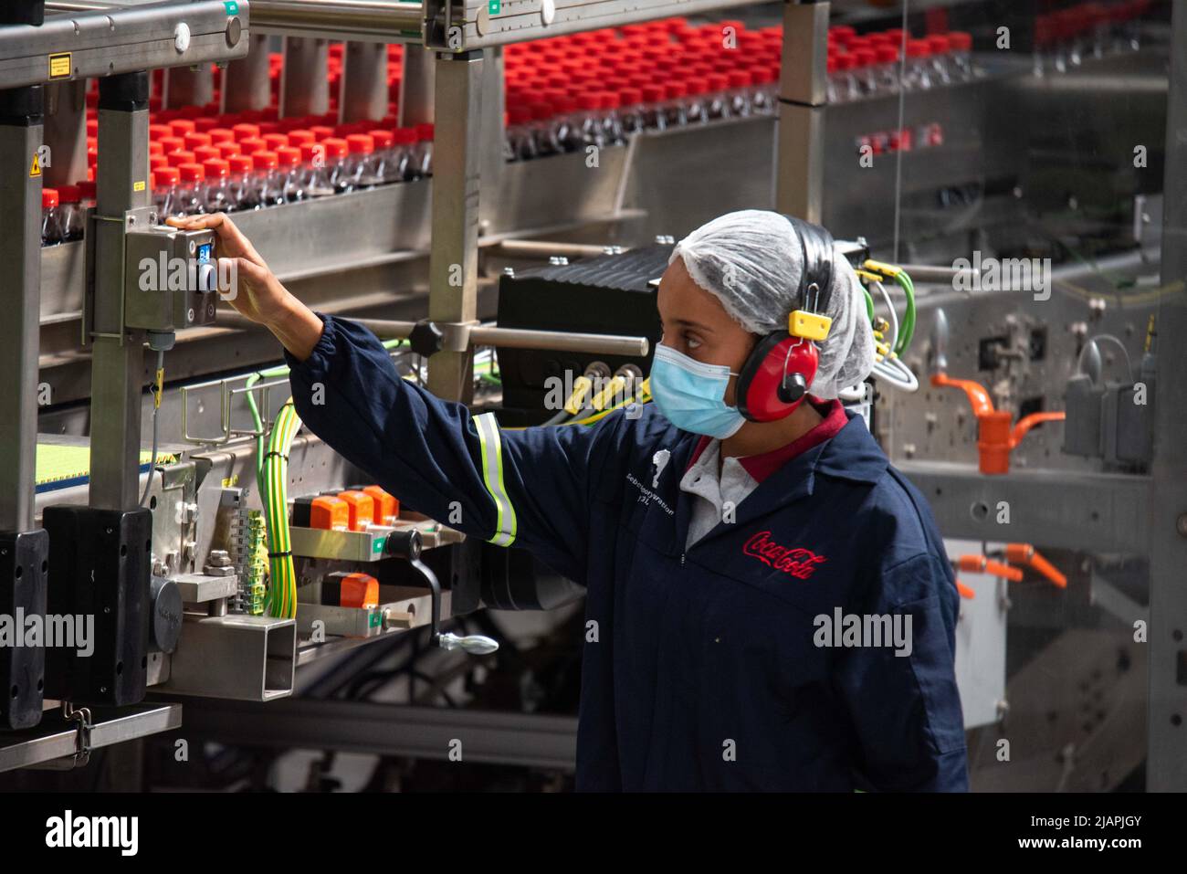 Sebeta, Ethiopia. 31st May, 2022. A local employee works inside the